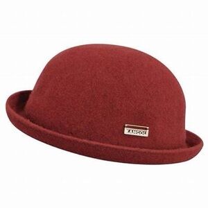 Kangol Women’s Bombin Red Y2K Wool-Blend Bowler’s Hat Size MEDIUM